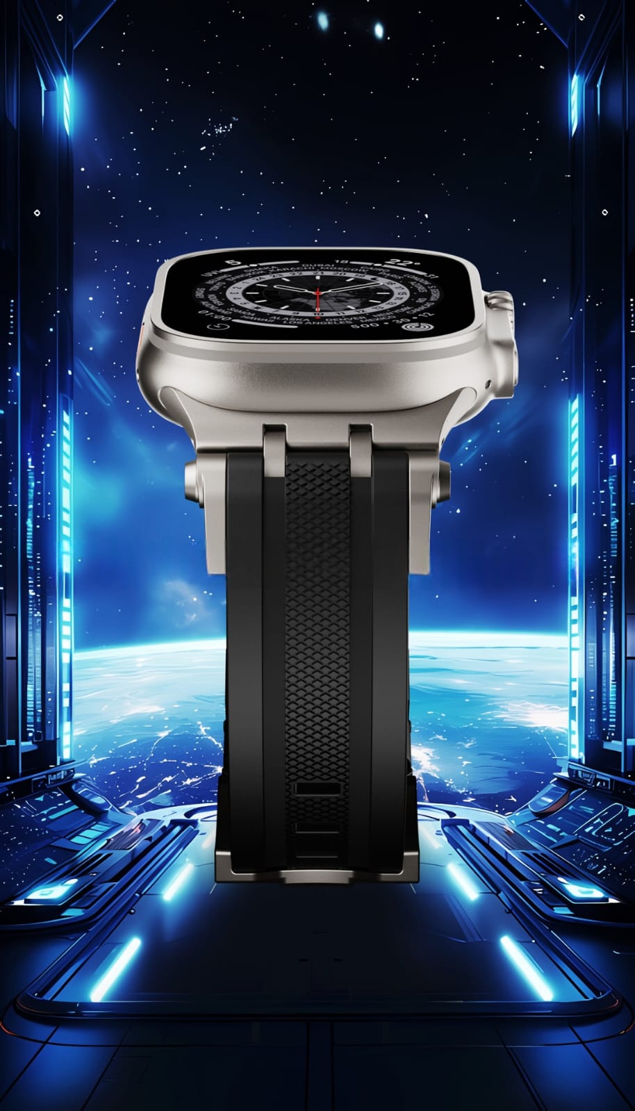 Innovative Connector Fluororubber Watch Strap