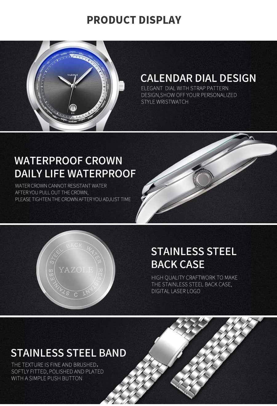 Business Men's Watches Men Luxury Brand Steel Luminous Sports Men's Watches Waterproof Wristwatch Relogio Masculino